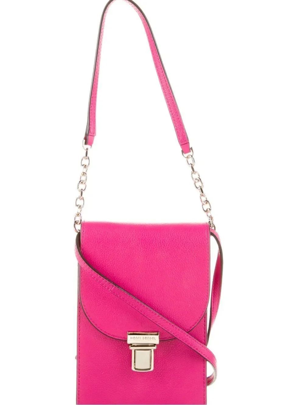 henri bendel Hot Pink Crossbody Phone Bag with Chain Strap